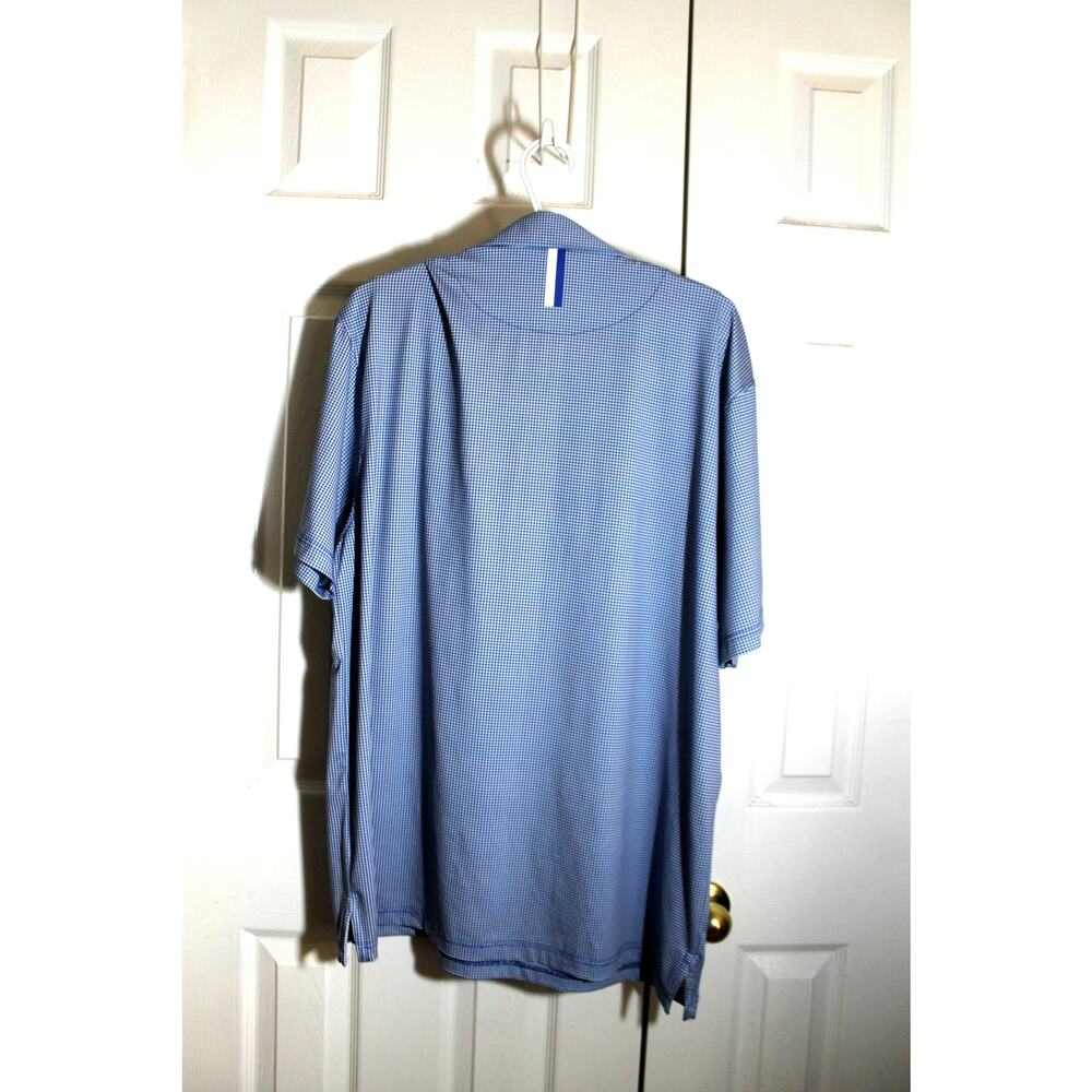 Rhoback Men's Blue Houndstooth Short Sleeve Performance Polo sz XL - Picture 2 of 3